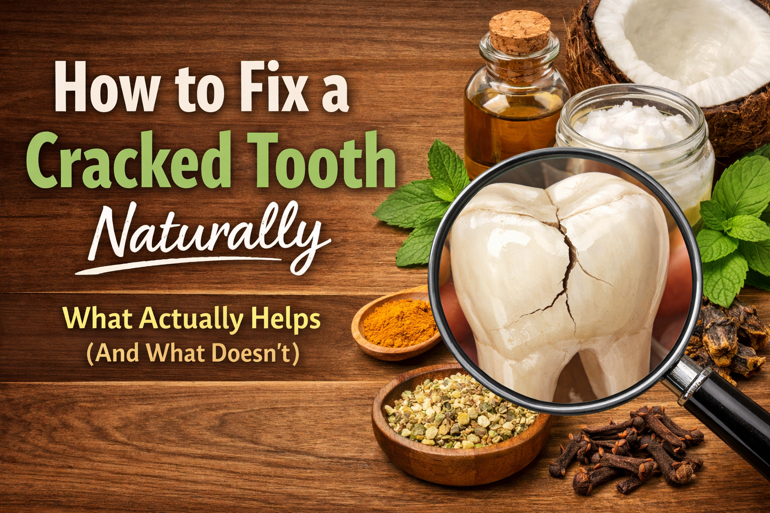 Image shows how to fix a cracked tooth naturally